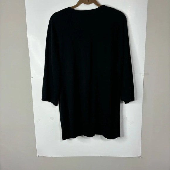 Bob Mackie Wearable Art Cardigan Large Knit Pockets Embroidered Button Front - Picture 10 of 10